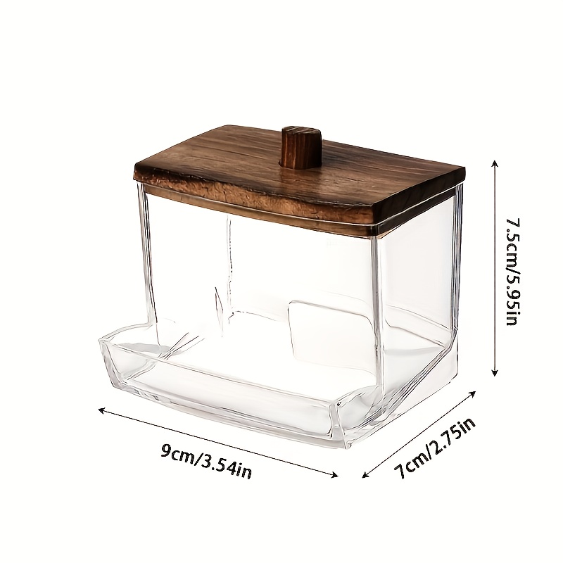 wattestäbchen spender schwarzem holzdeckel 10/7oz