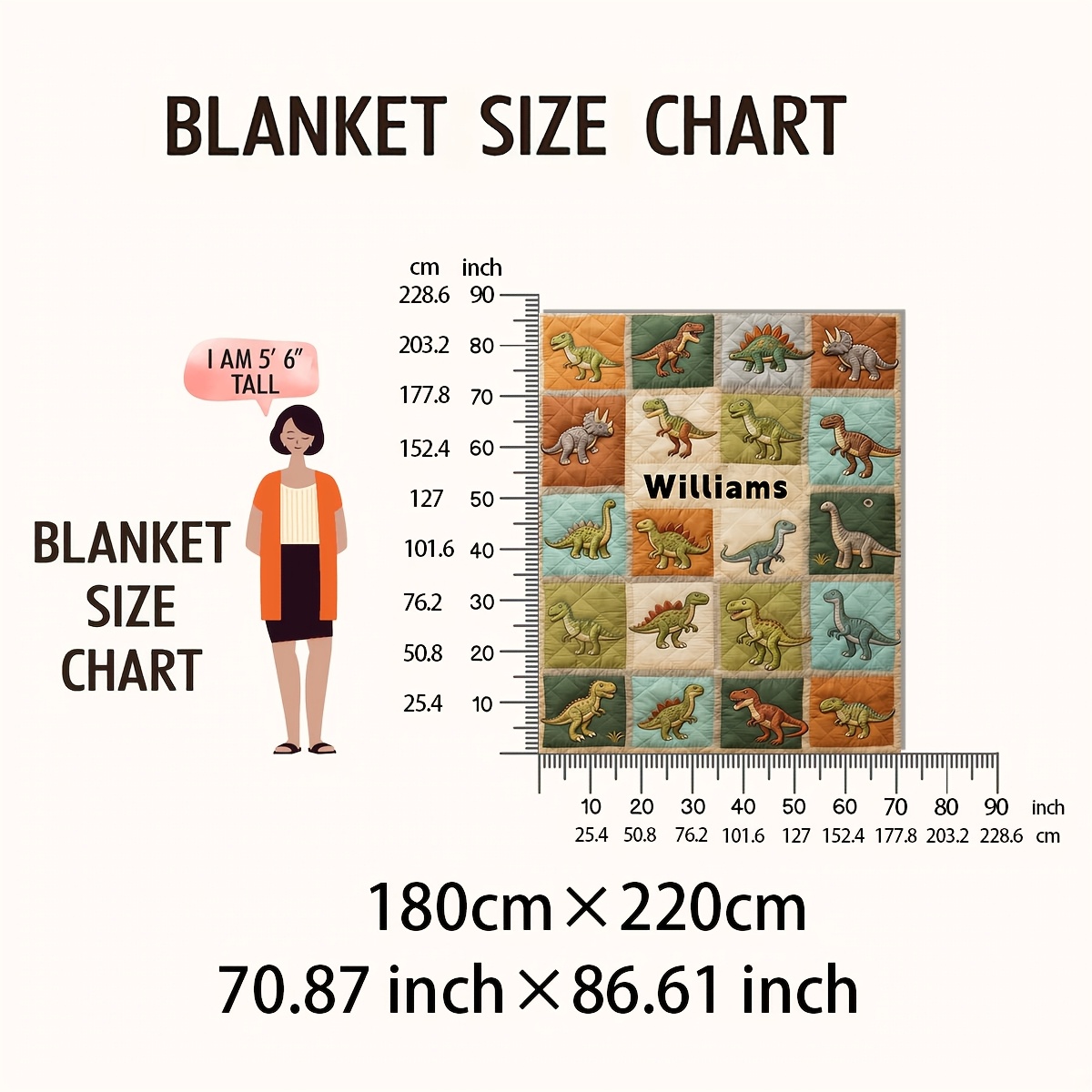 Personalized Custom Name Dinosaur Puzzle Piece Flannel Blanket