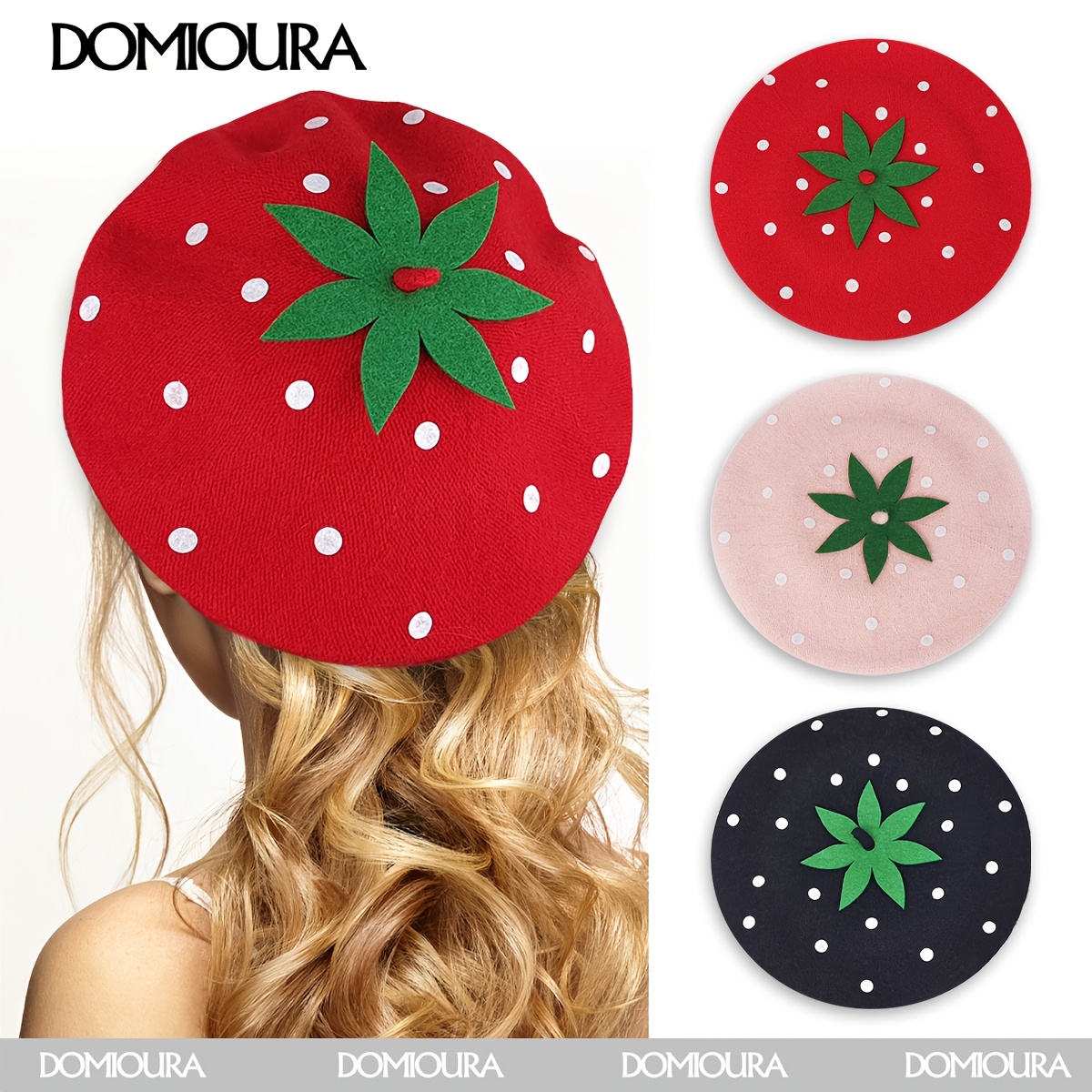strawberry hat sold on Temu United States display picture 2