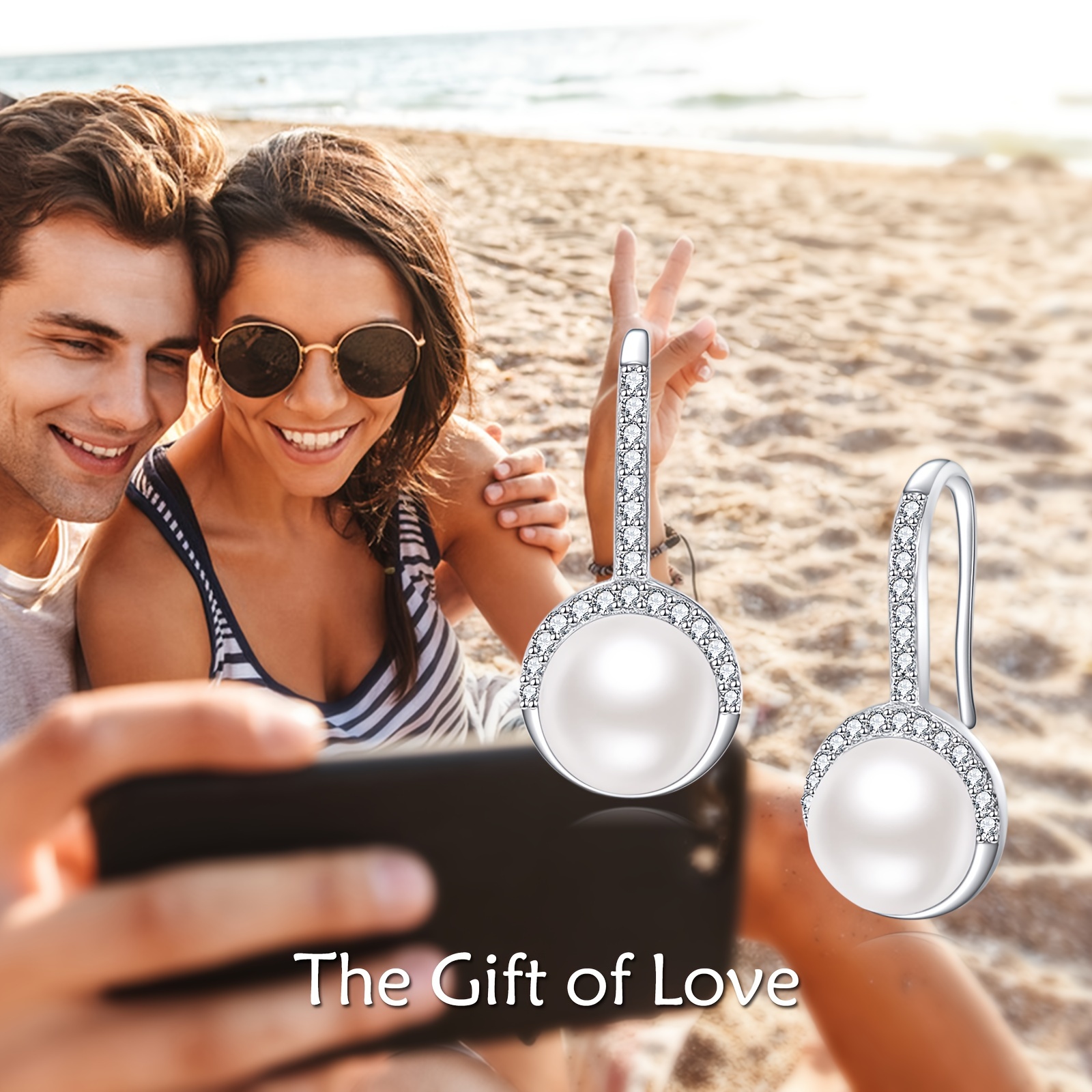 pearl earrings for women 5  zirconia 925 sterling   drop earrings pearl jewelry gifts for women Product details 2
