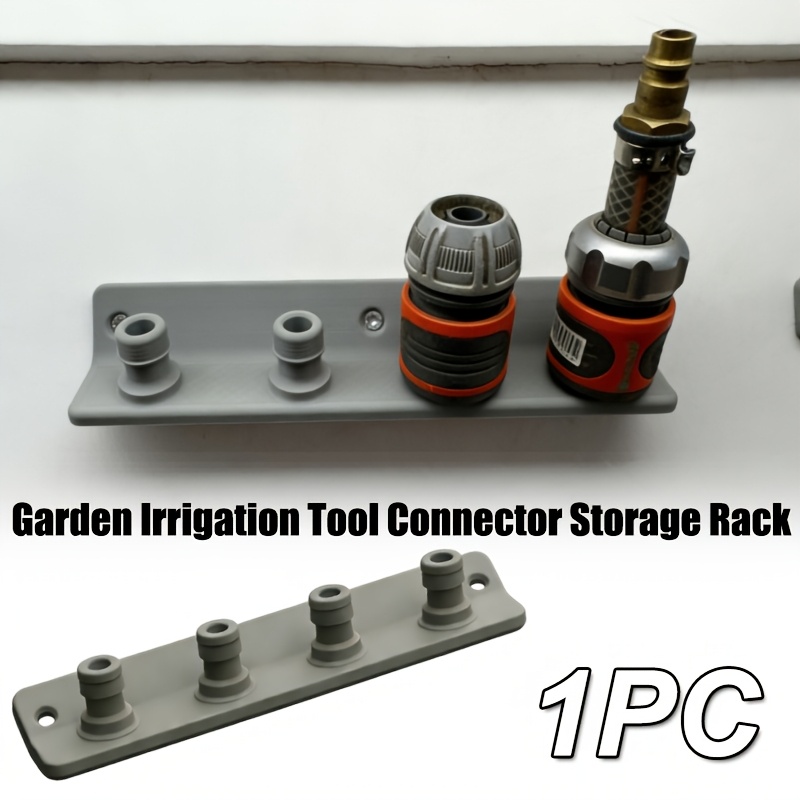 Image of 1pc Garden Irrigation Tool Connector Storage Rack, Watering Gun Organiser, Suitable For Gardena Watering Guns And Accessories, Garden Storage And Organisation System, Garage Storage