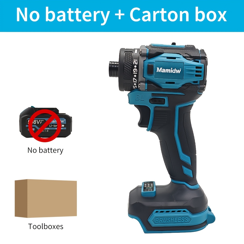 Image of 340n.m Brushless Impact Driver(no Battery), 21-position Clutch Variable Speed Compact Cordless Screwdriver, Tool Compatible With Makita 18v Battery