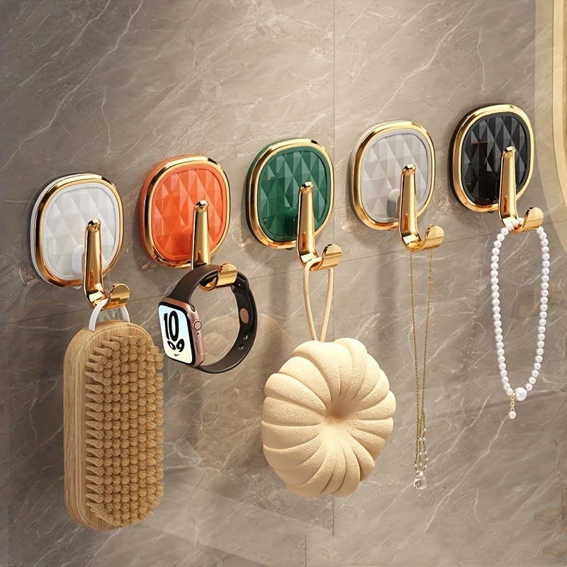 5/8/10 Heavy-duty Adhesive Hooks - No Drilling Required, Damage-free Wall Installation, Suitable For Kitchen And Bathroom - Ideal For Keys, Clothes, And Towels, Utility Hooks