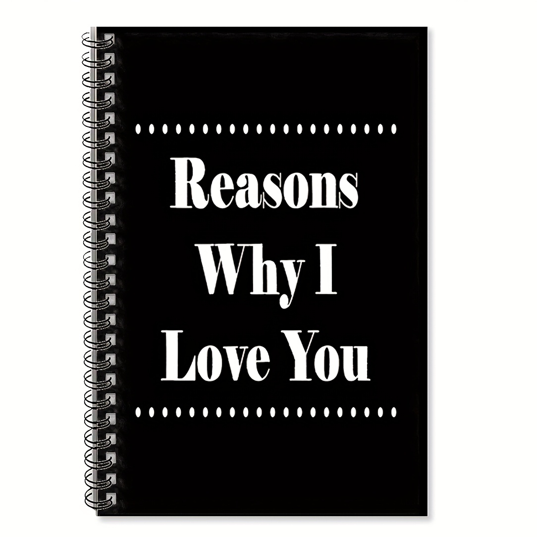 TEMU 1pc " Why I Love You" Spiral Notebook - 13.97cm X 21.08cm Journal For Couples, An Ideal Gift For Valentine's Day Or Anniversaries, A Memory Book