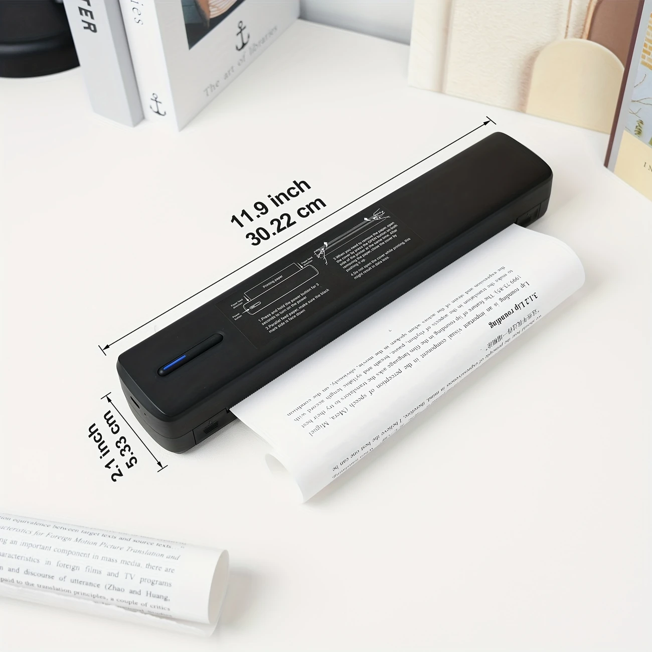 inkless portable thermal printer thermal portable printer support a4 paper size print music scores test papers and other content files inkless thermal printer compatible with ios and laptop for stickers printing app free to download and use easter basket stuffers mothers day gift details 5