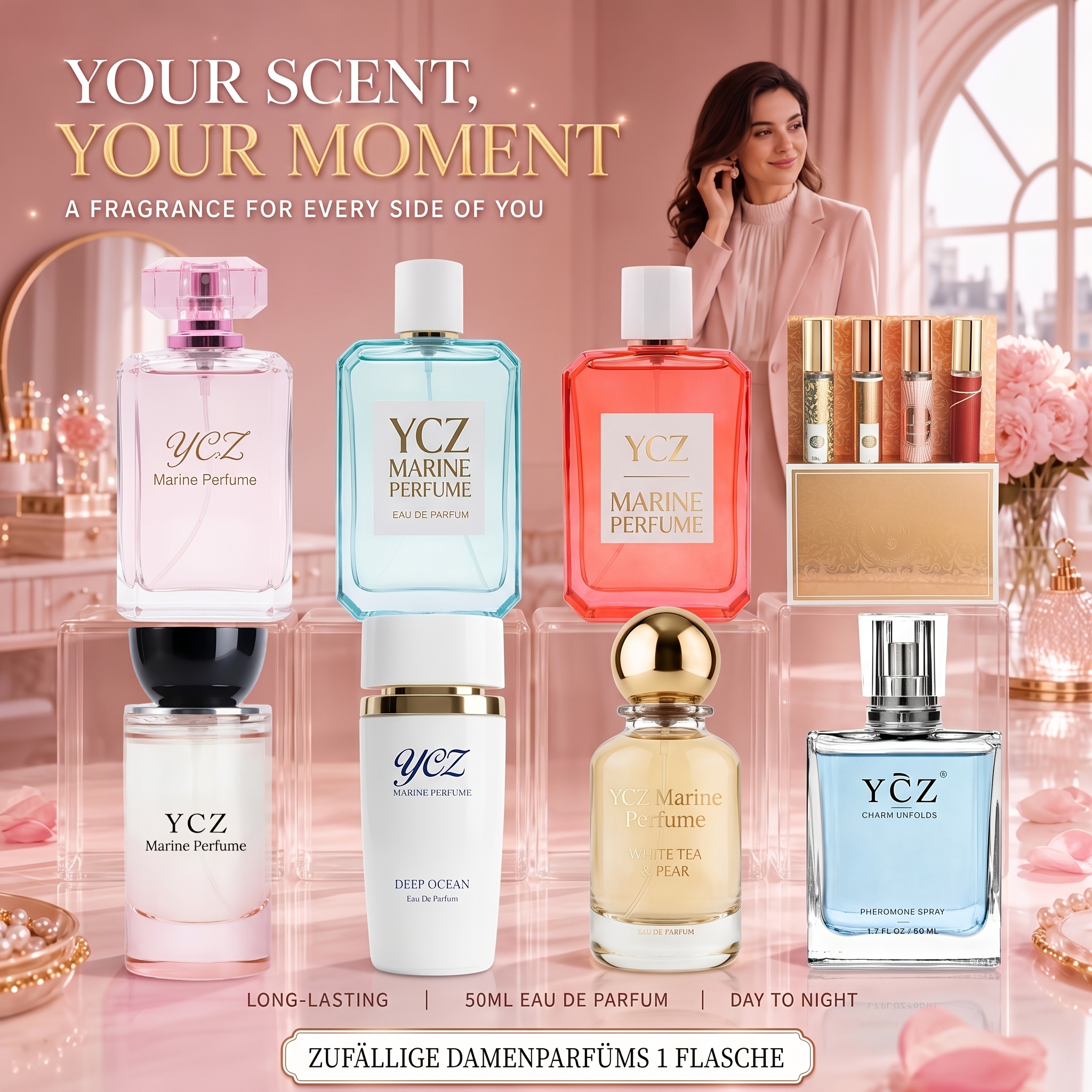 TEMU Send 1pc Women's Perfume, Women's Cologne, Women's Eau De Toilette, Classic Women's Perfume, Multiple Classic Fragrance Notes, Long-lasting Rich