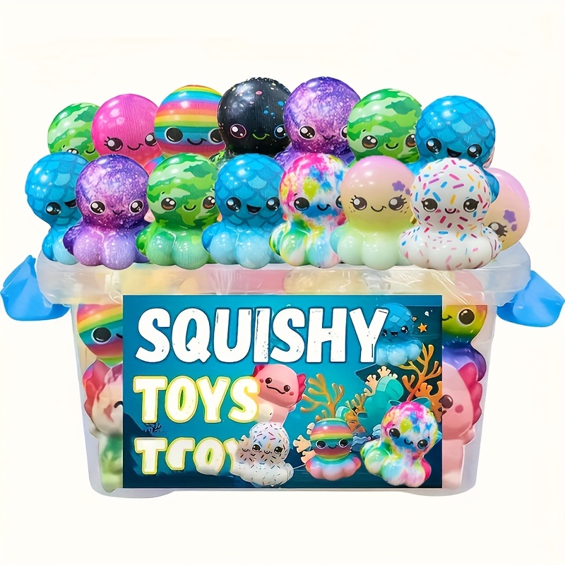   30pcs cute octopus   toys soft slow rising fun fidget toys suitable for classroom prizes party favors birthday gifts holiday gifts random colors random color