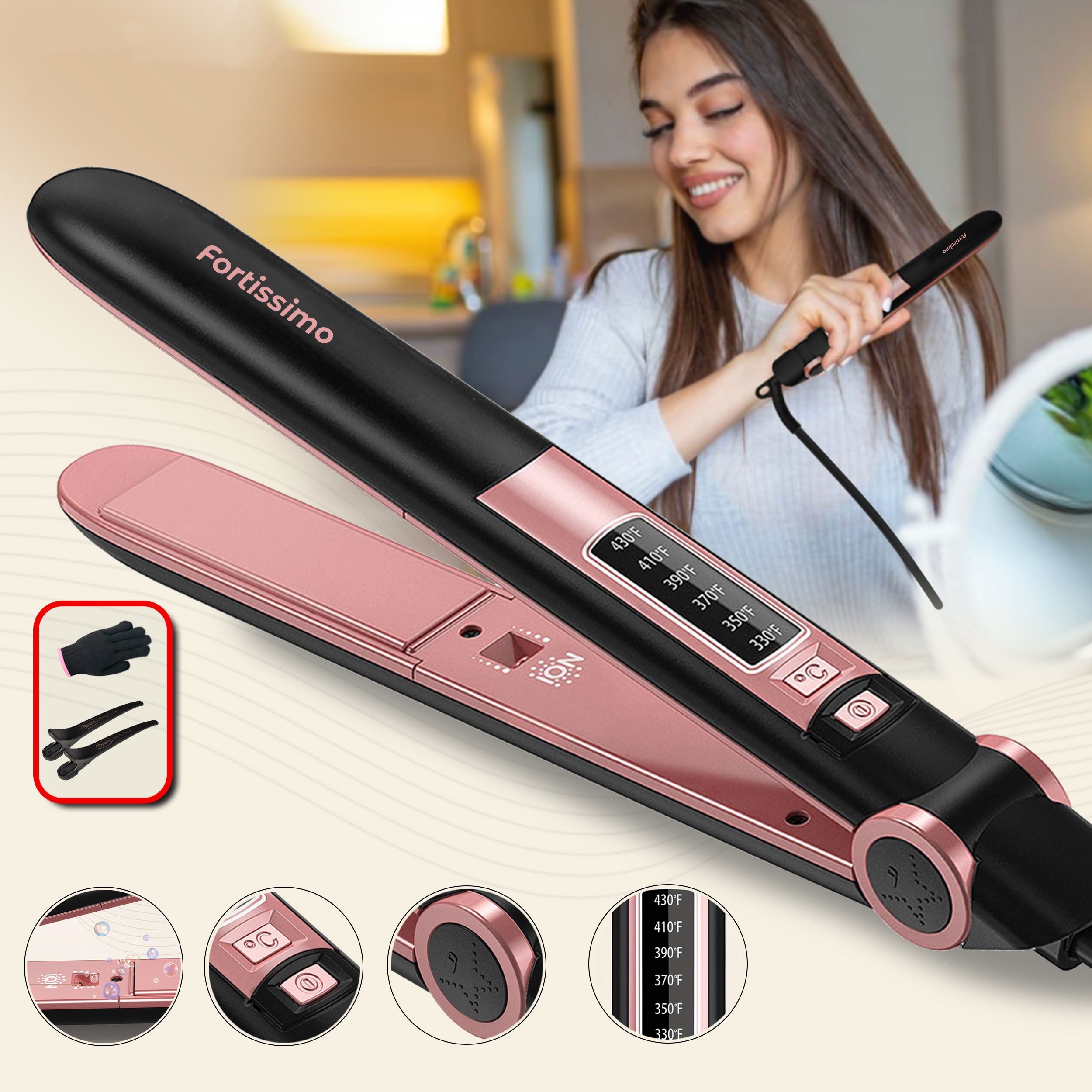 Hair Straightener, Hair Straightener Flat Iron, Dual-use Hair Curler Hair  Straightener Mother's Day Gift