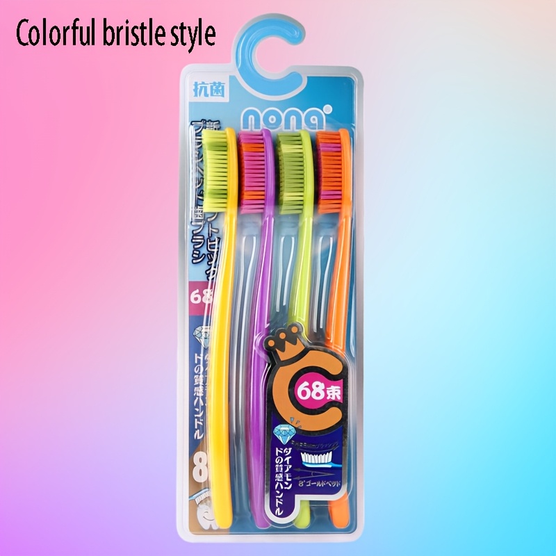 Soft Manual Toothbrush Set for Adults, 4pcs