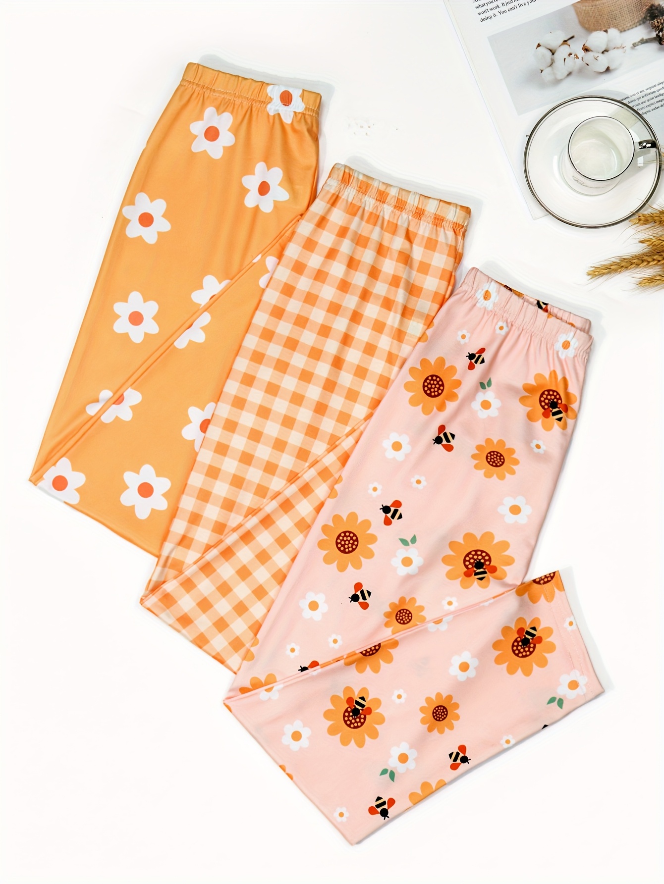 conjunto pantalones pijama jóvenes estampado floral Temu Ecuador