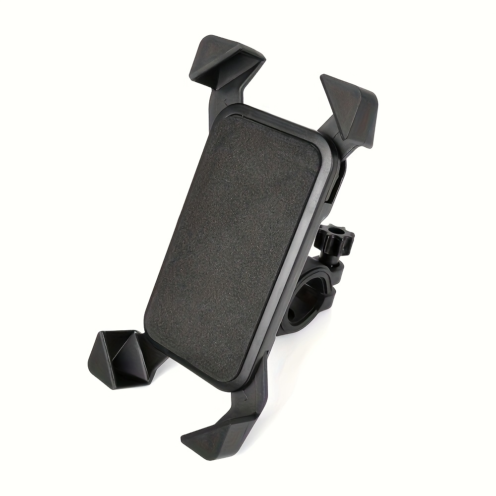 E-shop 360° drehbare Handyhalterung, passend für Elektroroller, Motorräder Mountainbikes – ausziehbarer Vier-Zacken-Halter, schwarzes ABS-Material,