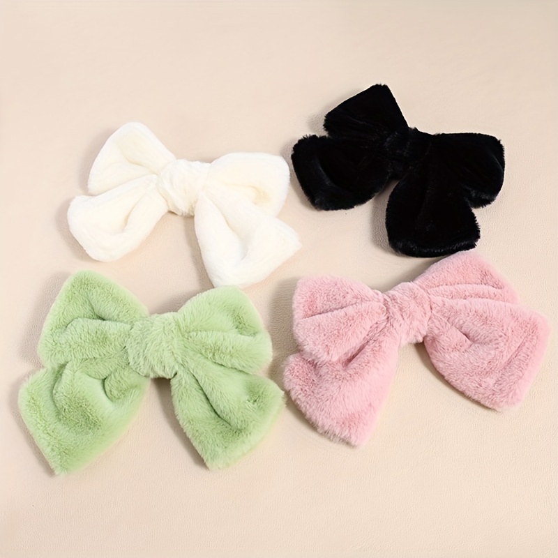 

Plush Butterfly Hair Claw Clip For Women - Cute And Minimalist Oversized Bow Barrette, Solid Color Spring Hair Accessory For Daily Wear, Suitable For Ages 14+, Single Piece