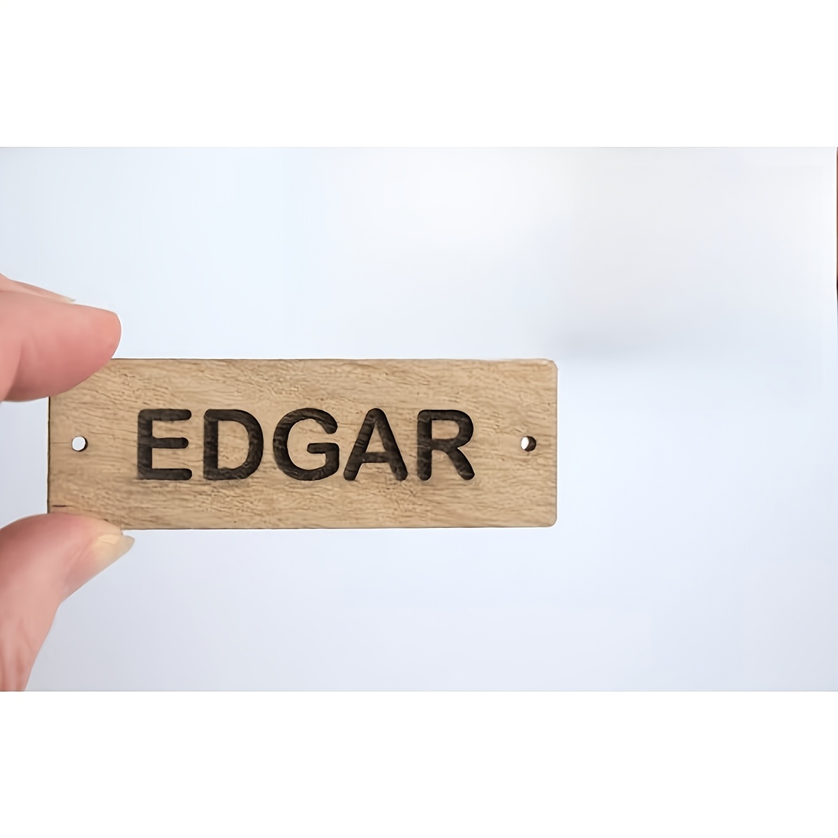 TEMU Suitable For Home & Commercial Personalized Wooden Tags - Custom Engraved Name/logo/text 75mm X 25mm Wood Plaques, Wall-mountable Mini Signs For