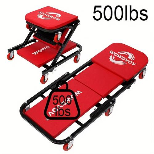item picture auto repair bench with tool tray sold separately wheel x mechanical climber 3 in 1 2 in 1 z shaped seat with 500 pound capacity foldable and adjustable rolling garage folding lying down sitting and with 6 wheel rollers