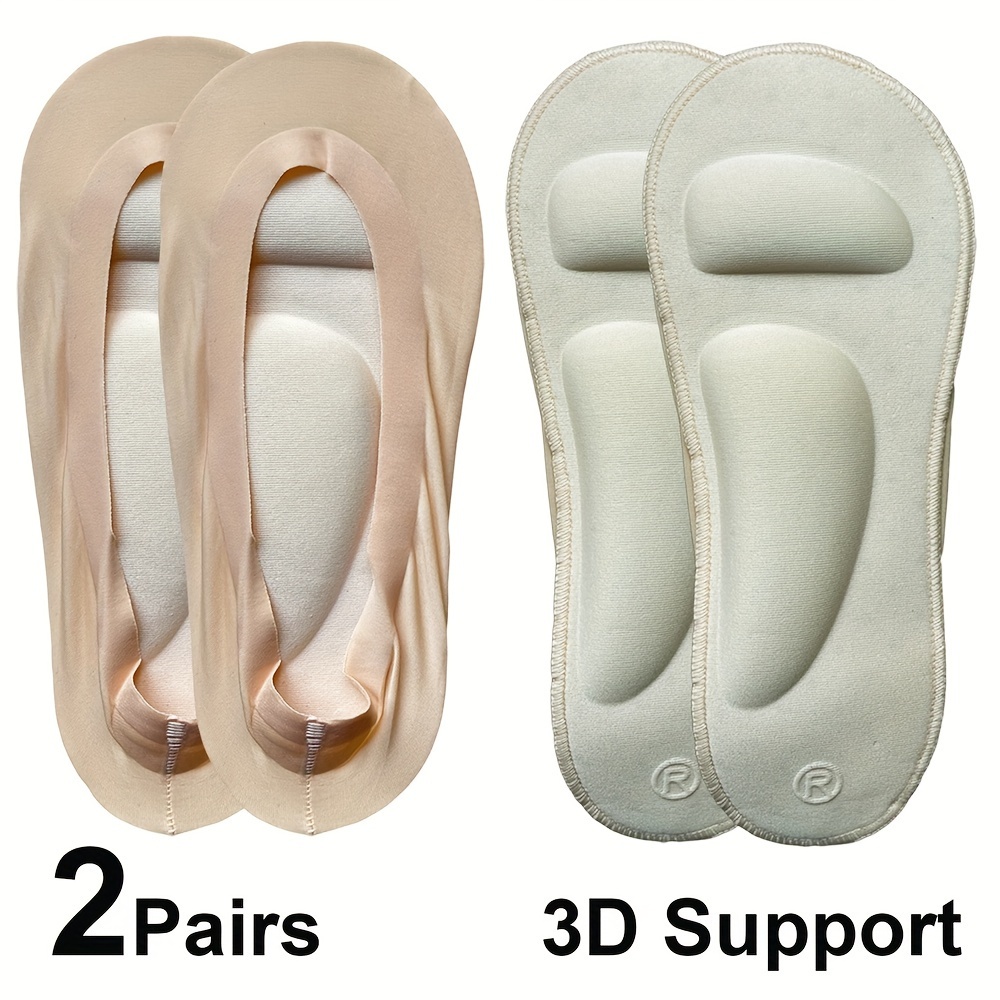 

2 Pairs 3d Sponge Massage Socks, Soft & Breathable Invisible Socks, Women's Stockings & Hosiery