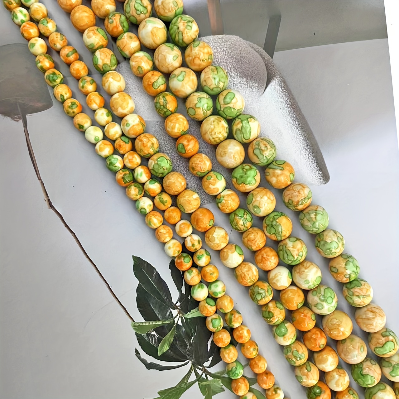 

1 Strand 18mm Natural Rain Flower Stone Beads, 6/8/10mm 30/22/18pcs Bohemian Fashion Loose Beads, Diy Handmade Bracelet Necklace Earrings Jewelry Making Beaded Accessories For Women