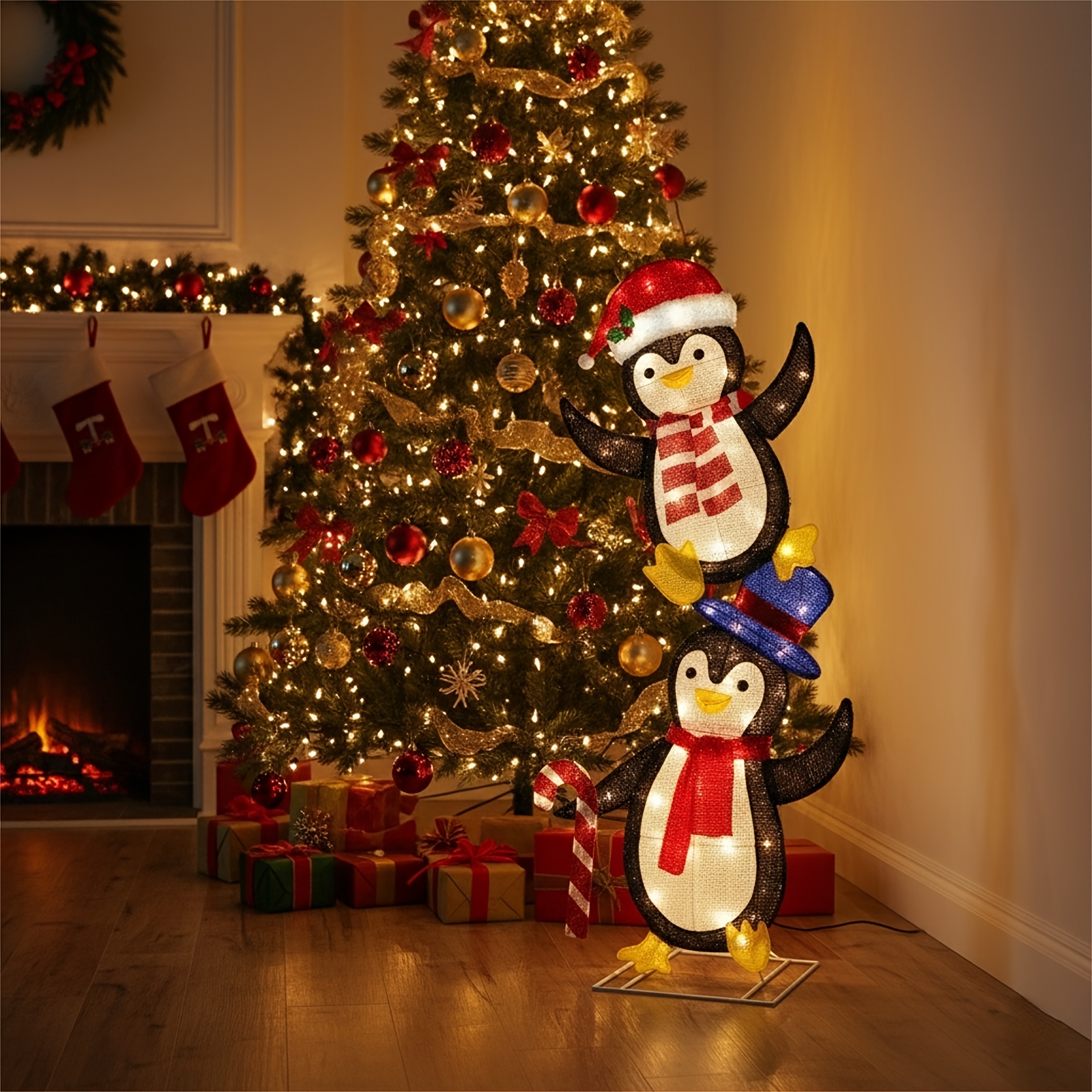 2pcs christmas penguin decorative lights warm light 8 - Temu Canada