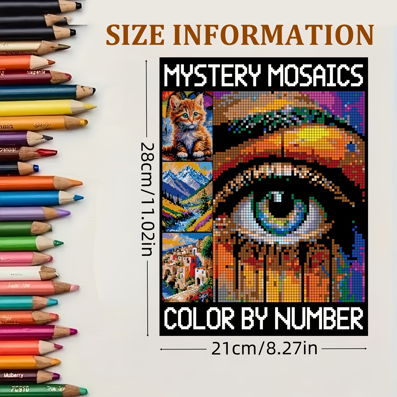 24 Puzzle-uri Abstracte cu Peisaje pentru Colorat: Carte de Colorat cu Numere în * - o Carte de Colorat Relaxantă și Minunată pentru Adulți - Cu Pătrate, Diamante și Puncte