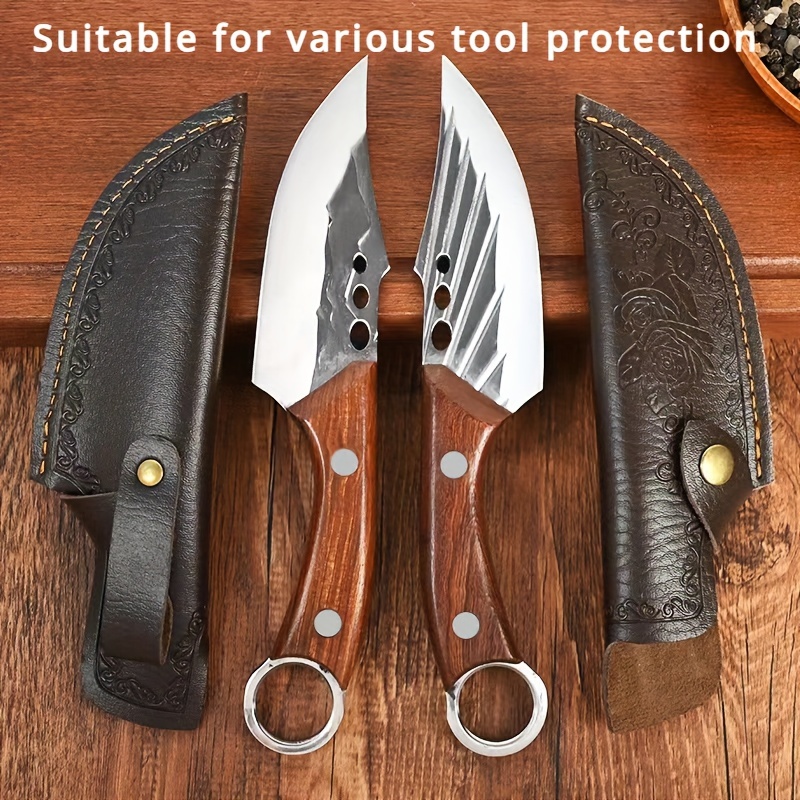 

Faux Leather Knife Sheath - Blade Protection Cover For Outdoor Cooking, Camping & (knives Not Included)