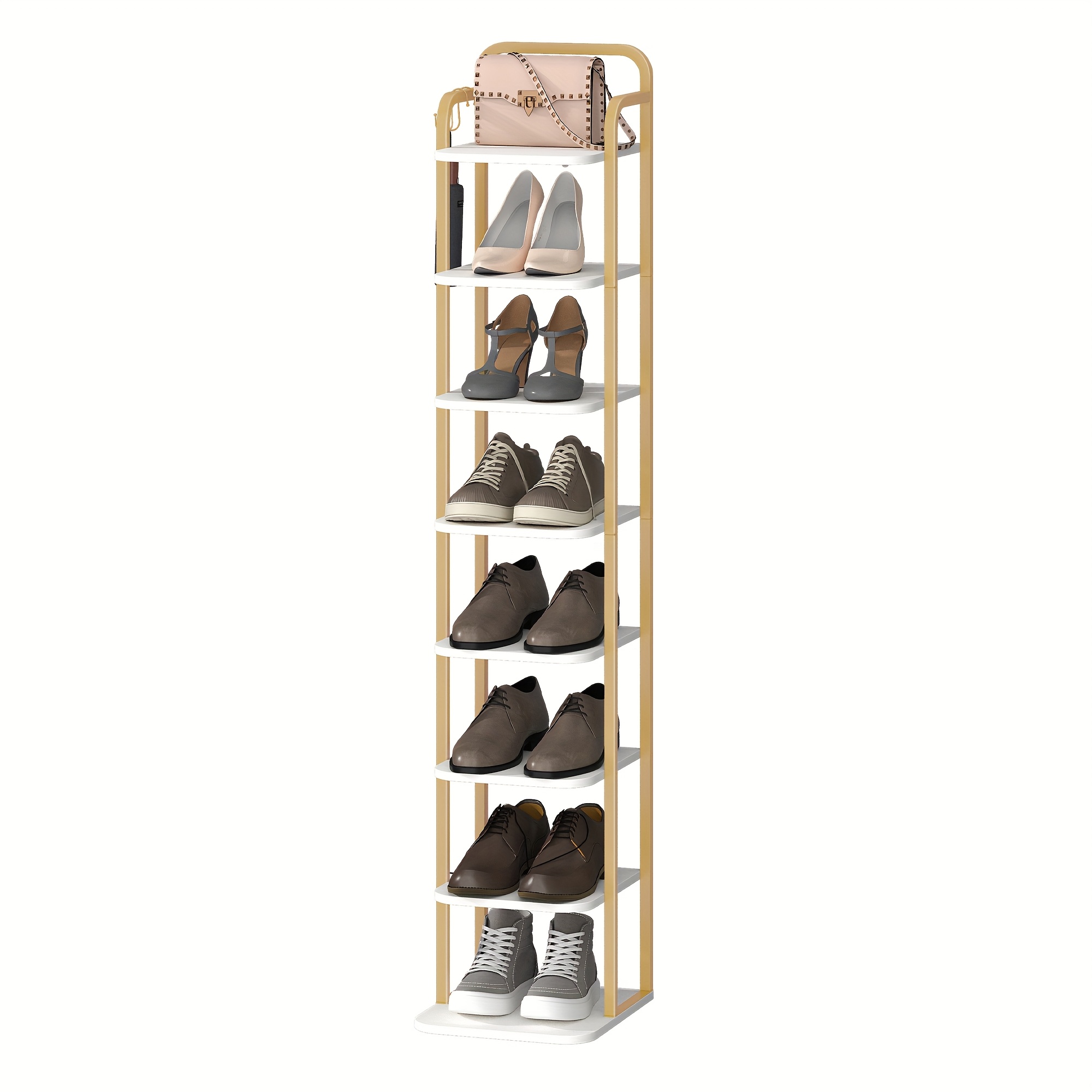 TEMU Vertical Shoe Rack, 8-tier Shoe Racks, Shoe Tower For Small Spaces, Freestanding, Adjustable, Space Saving