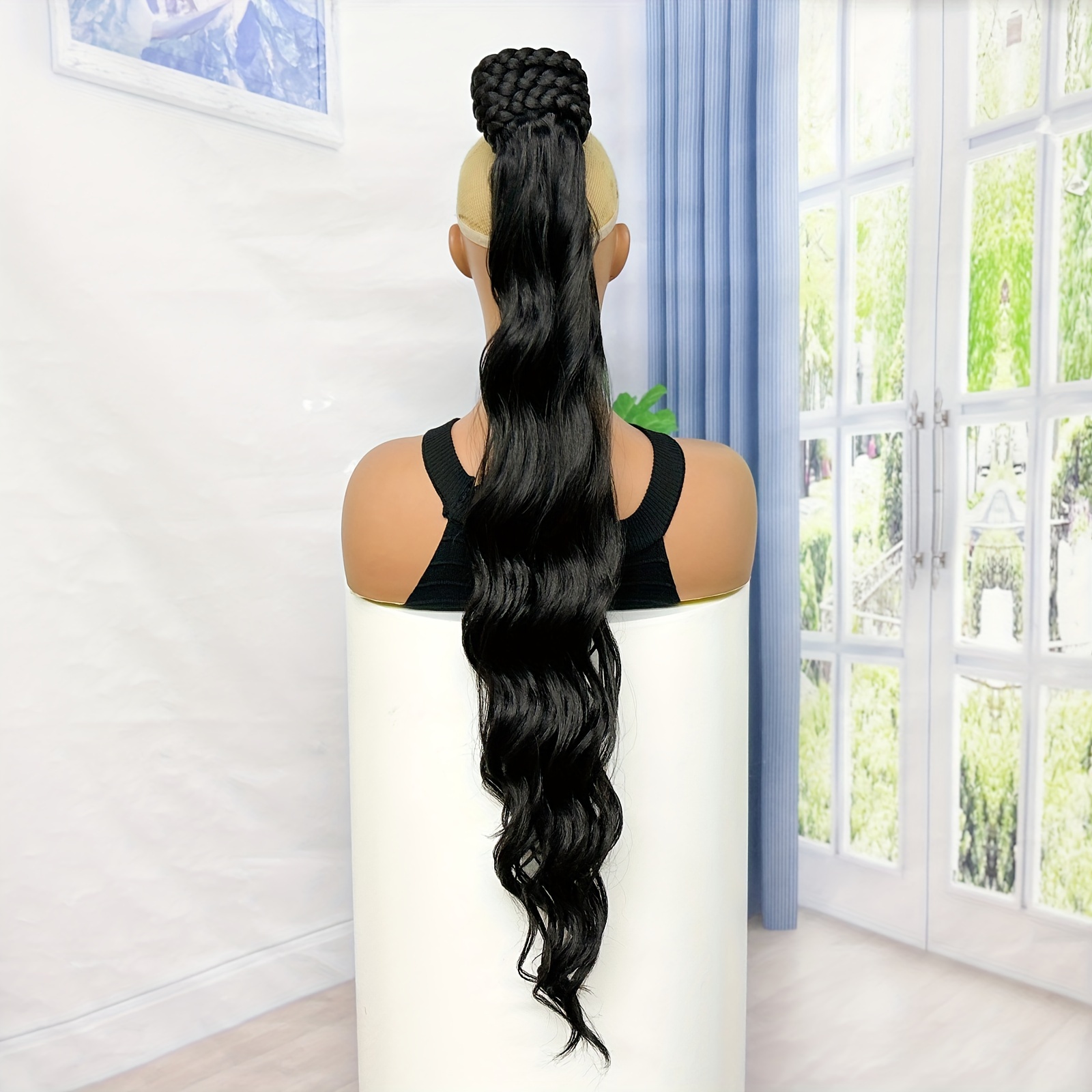elegant body wave ponytail extension versatile synthetic hairpiece for   details 2