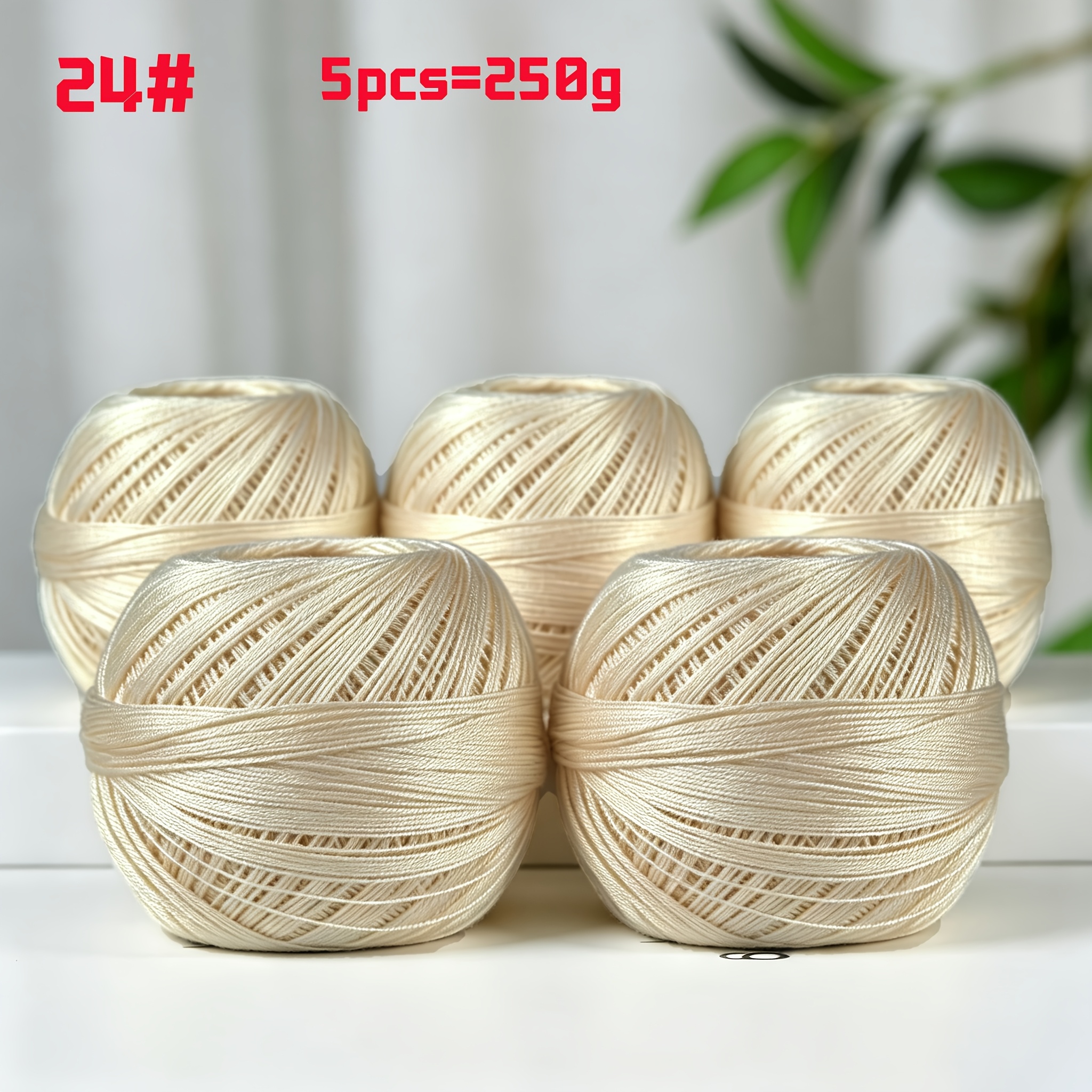 TEMU 250g/5pcs High-quality Lace Yarn, -friendly And Breathable Fine Yarn Suitable For Close-, Handmade Crochet Yarn With Hook And Needle, Diy