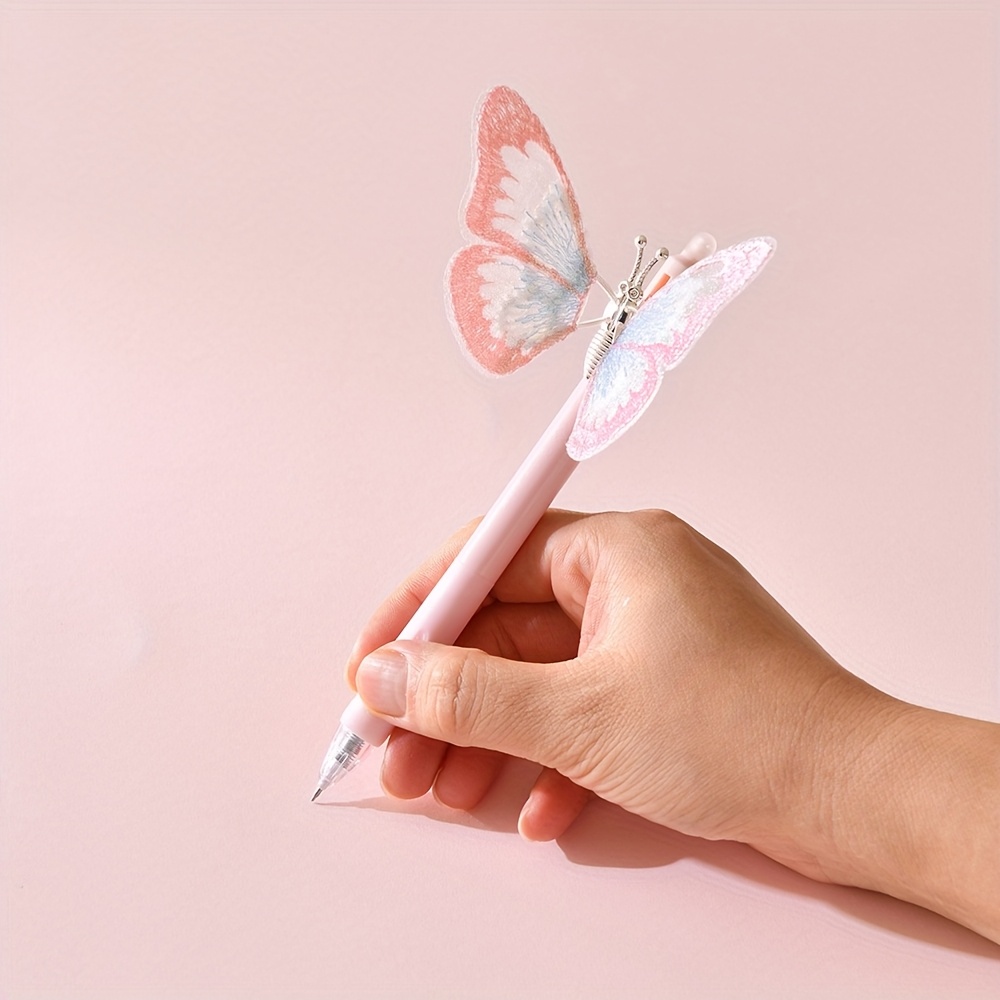 E-shop 2-farbiger kreativer Schmetterlings-Stift mit Druckknopf Radierfunktion, 0,5 mm Gel-Tintenmarker