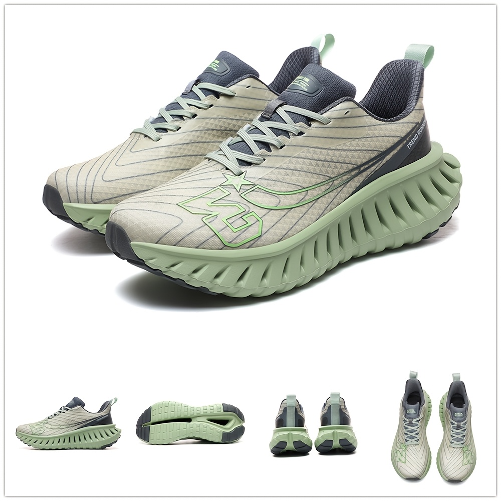 Men'S Technology Carbon Board Running Shoes | Breathable Athletic Sneakers with Cushioned Shock Absorbing EVA Chunky Sole, Casual Sporty Look, Slip-resistant Wear-resistant All-Terrain Grip for Gym, Jogging, Marathon - Running & Work Out Training Sh