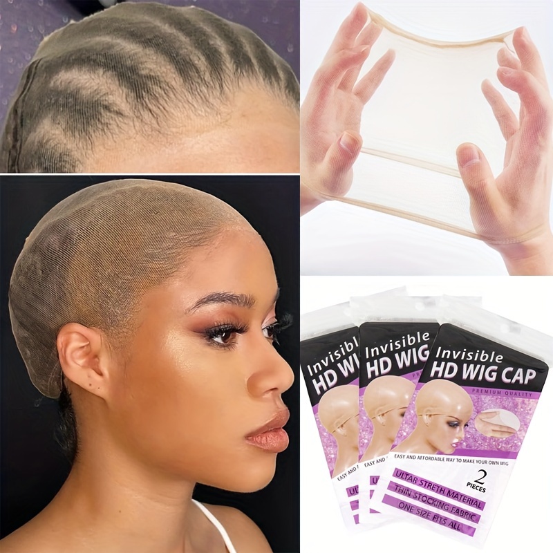 

Set Of 6 (3 Packs) Clear Hd Wig Caps For Women, Suitable For Lace Front Wigs. Thin Nylon Caps As Bald Caps For Wigs And Are Stocking Caps For Wig Use.