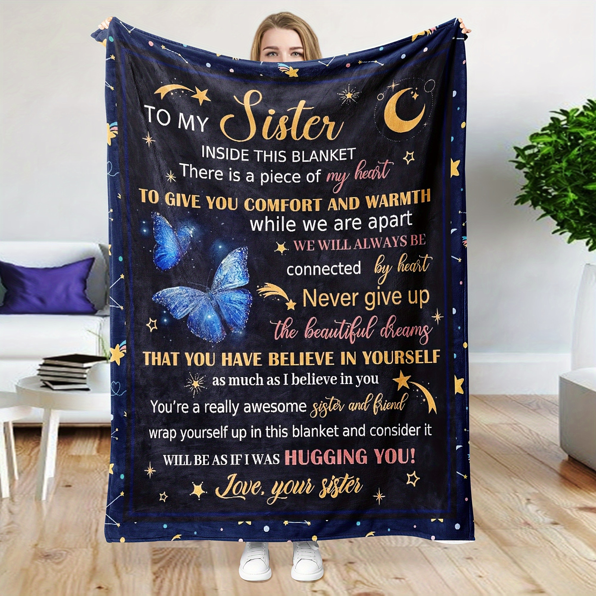 

Sister Birthday Gift Ideas, Sister Gifts Blanket 80"*60", Sisters Gifts From Sister, Birthday Gifts For Sister, Gift For Sister Adult, Gifts, Gifts For