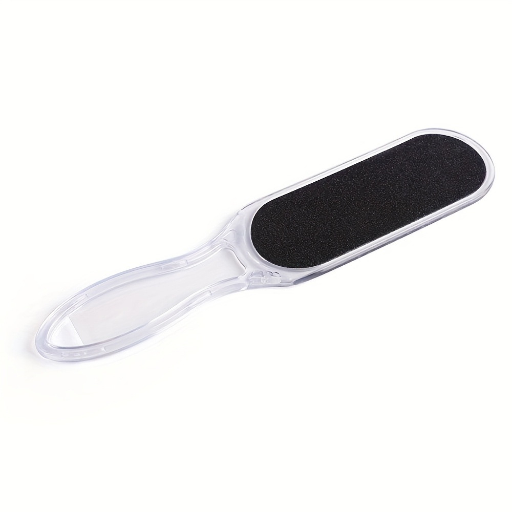 Image of A Remover Foot File With A Transparent Handle, Double-sided Professional Pedicure Tool For Scraping Dead Skin From Feet, Featuring A Handle