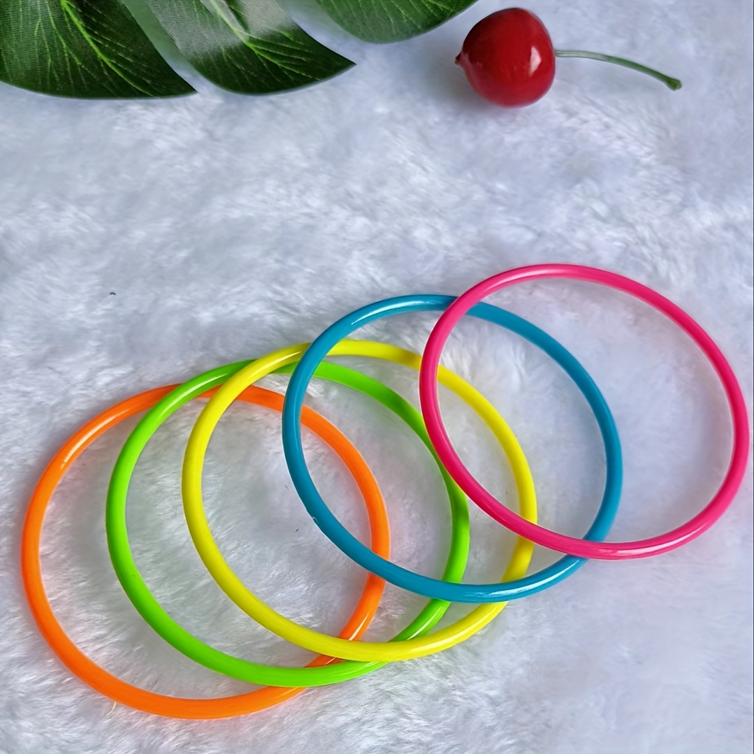 TEMU 5pcs Bohemian Resin Bracelet Set For - Vintage Multicolor Chunky 0.2" Thick Suitable For Daily Wear, Gift, Fluorescent Colors, Accessories,