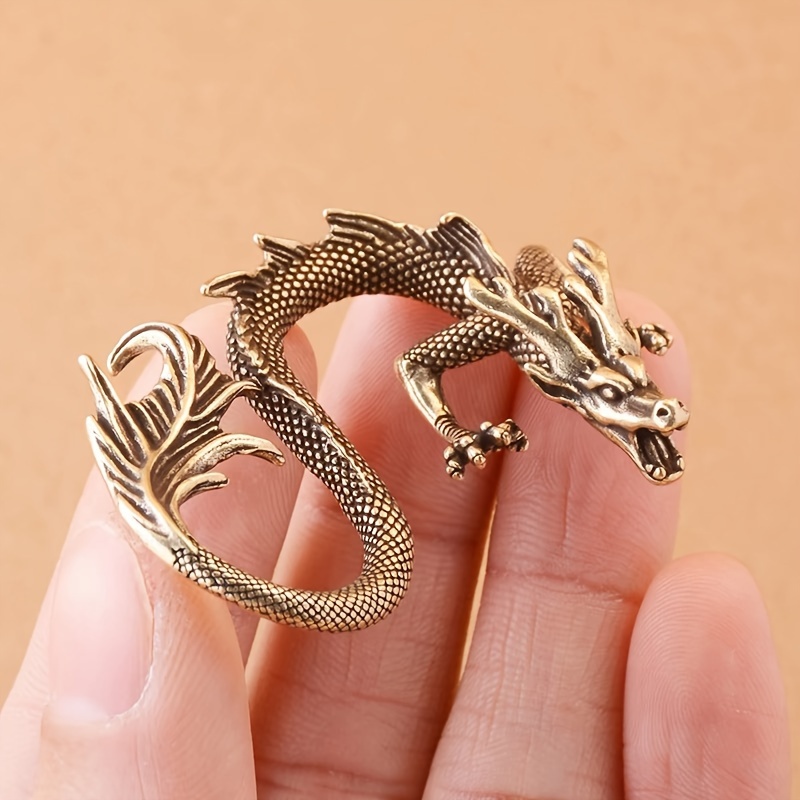 

Miniature Brass Dragon Figurine - Decor Accent, Unique Gift Idea For Holidays, , And Enthusiasts