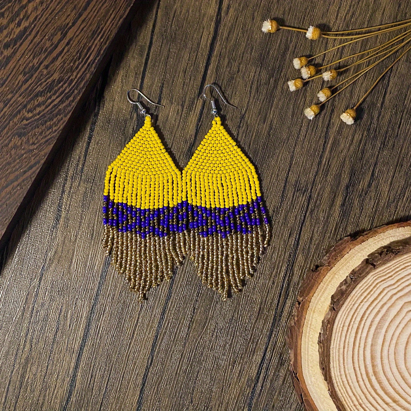 Women's Retro Geometric Bead Dangle Earrings
