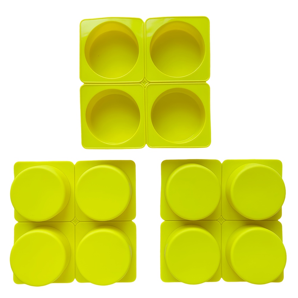 TEMU 3pcs 4-cavity Round Soap Silicone Mold For Resin Pendant, Craft, Aromatherapy Mold