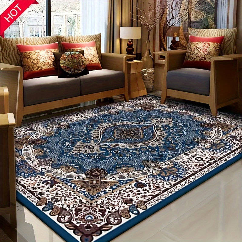 

Bohemian Vintage Persian Outdoor Rug, Ethnic Style Water-absorbent Dirt-resistant Carpet For Living Room Bedroom, Non-slip Polyester Fiber Area Rug 120x180cm For Home Decor