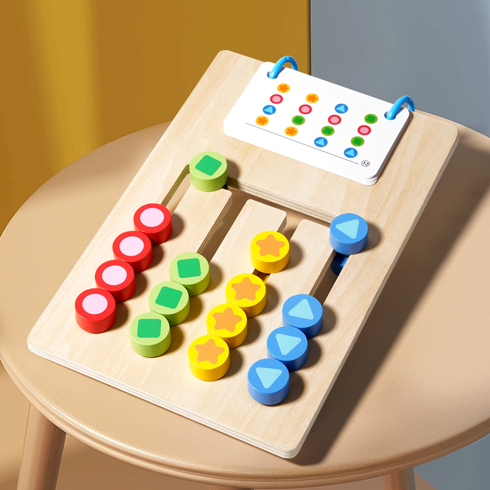 Image of Wooden 4 Color Walking Game, Color Sorting Training Toy, Hand Eye Coordination Training Toy, Color Toys, Wooden Color Matching Slide Puzzle, Ideal Christmas And Birthday Gift For Boys And Girls