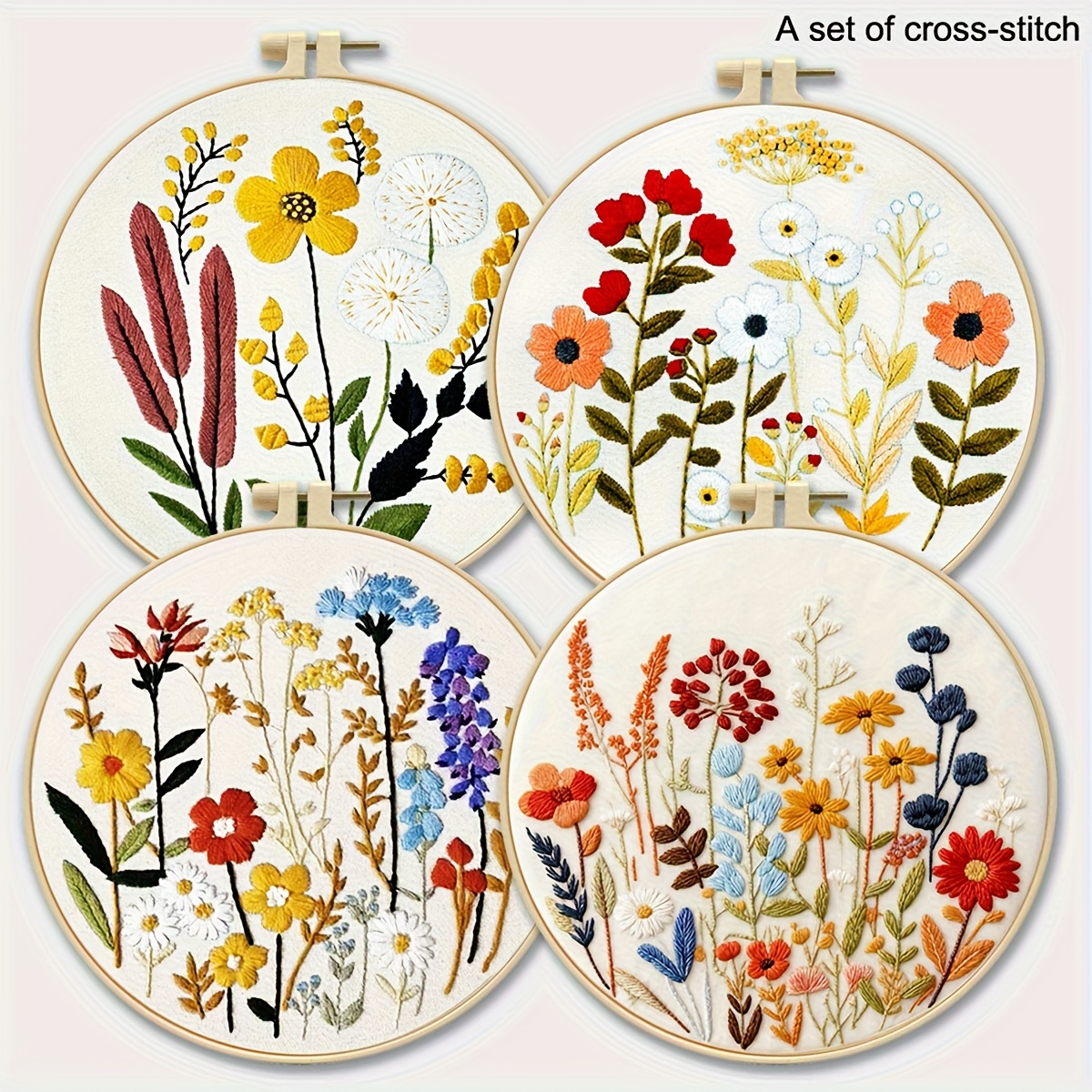 製品タイトル】シングル刺繍枠/刺繍キット 1セット 花と植物シリーズ