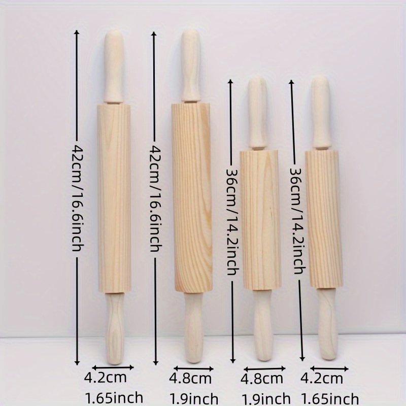 TEMU Wooden Rolling Pin Without Or Wax, 360-degree Rotating Rolling Pin, Dumpling , Rolling Pin, Baking Tool