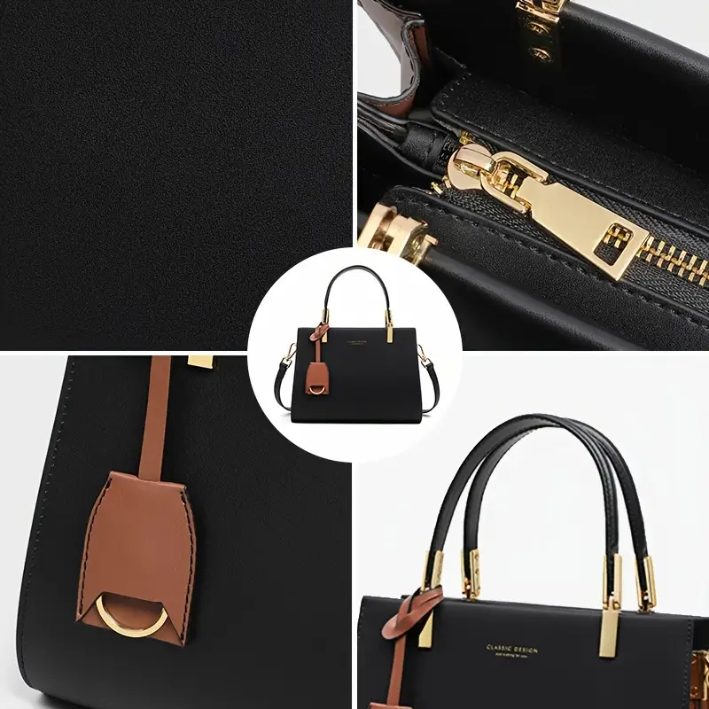 elegant genuine leather tote handbag by cobbler legend zip closure removable strap and tassel detail everyday use Product details 7