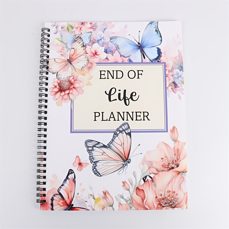 

End Of Life Planner Notebook – Thoughtful Final Arrangements Organizer With Floral And , Spiral-bound For , And , Funeral | Motif | Spiralbound Notebook