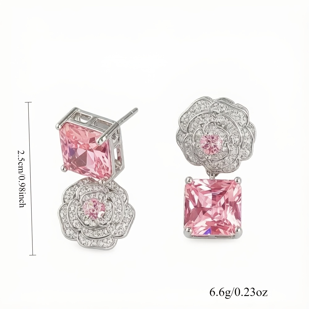 Women's Electroplated Drop Earrings with Synthetic Zirconia