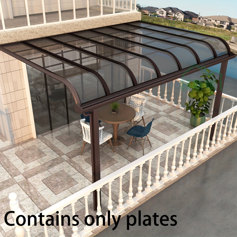   heavy duty grey polycarbonate roof panel 98 5   64   shade canopy   cut waterproof leakproof ideal for   pergolas flower greenhouses rv shelters snow protection no brackets included   panel outdoor shade solution modern outdoor decor durable outdoor material 0