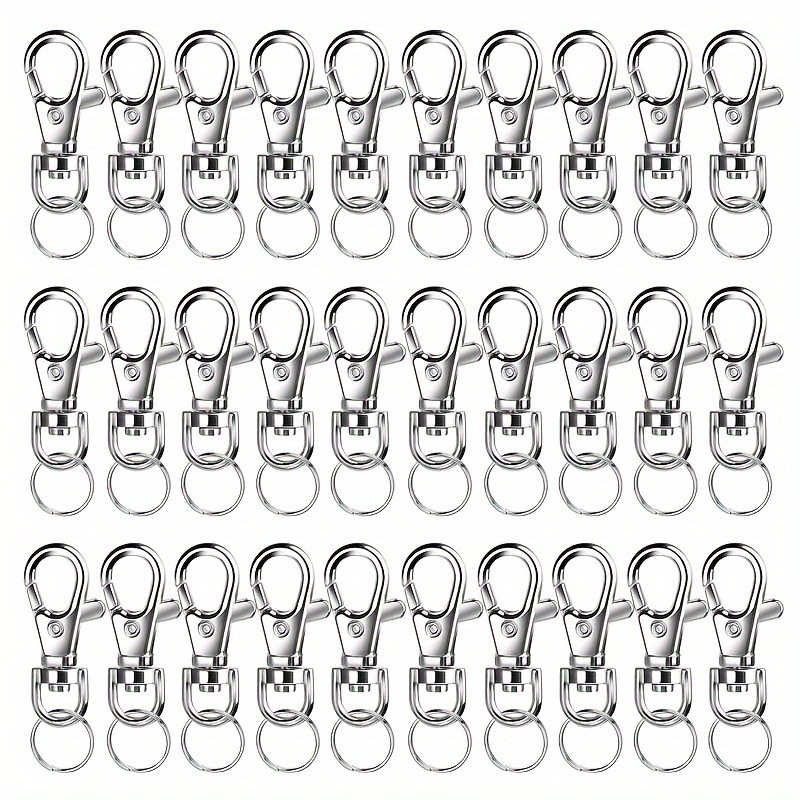 Key Chain Clip Hook, Anezus D Ring Clip Keychain Lanyard Swivel Snap Hooks  Clip on Key Ring for Crafts and Purse Hardware (3/4” Inside Width)