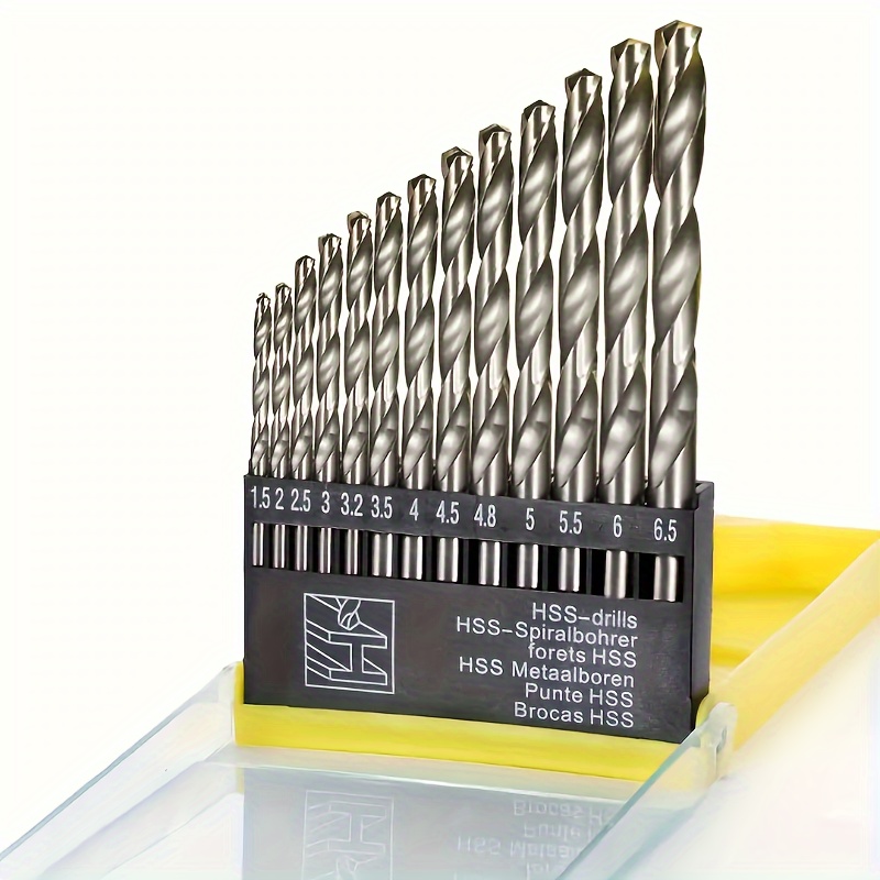 

13pcs Cobalt Drill Bit Set For Stainless Steel & Hard Metal - Metric Sizes 1.5mm To 6.5mm