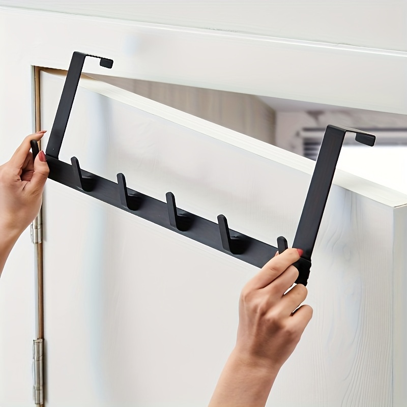 

Versatile 5-hook Over-the-door Rack - Ideal For Coats, Hats, Robes & Towels | Durable Metal Closet Organizer Hanger