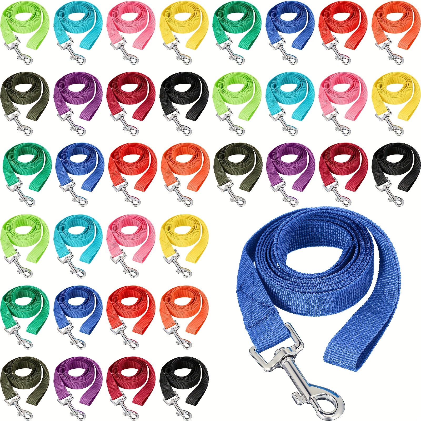 

36 Pcs Dog Leash Bulk 5 Ft Multicolored Dog Training Leash Slip Puppy Leash Pet Traction Nylon Rope For Small Medium Dogs Agility, Yard, Camping, Backyard Play (12 Colors)