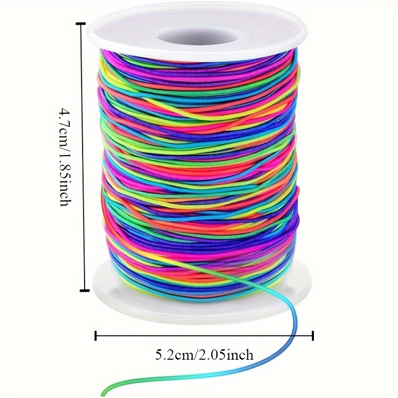 Image of A 1mm Diameter Elastic Bracelet Made Of Sturdy Rainbow Elastic Cord, Suitable For Jewelry Making, Necklaces, Beading, And Crafts