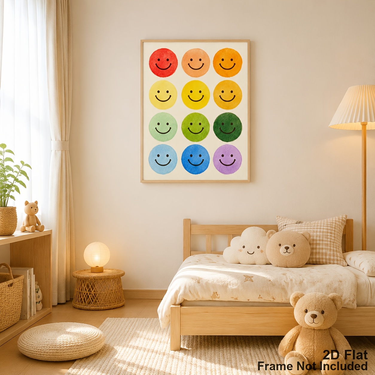Colorful Watercolor Joyful Face Posters for Kids Room