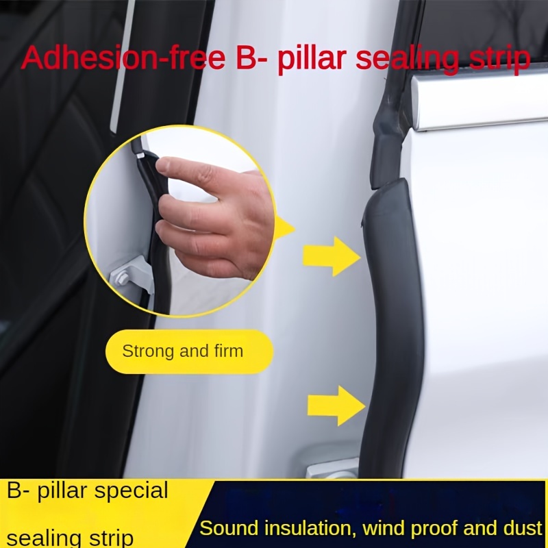 

2-pack B-pillar Sealing Strips, 80cm Long, Sound Insulation, , Dustproof, Adhesive-free, For Sedan/suv/truck/mpv, Rubber Material, 95%